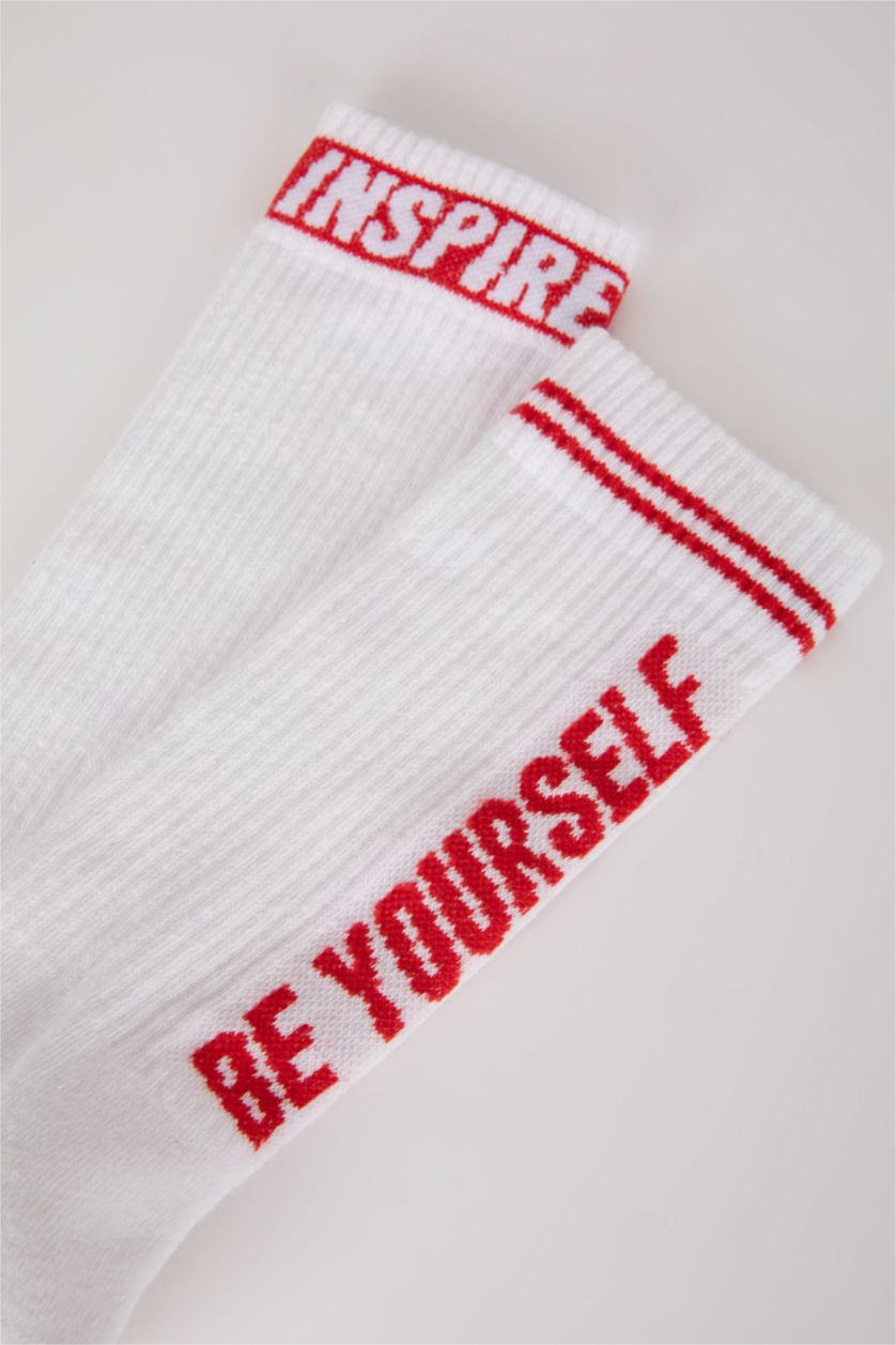 Erkek Beyaz Erkek 2'li Pamuklu Uzun Çorap