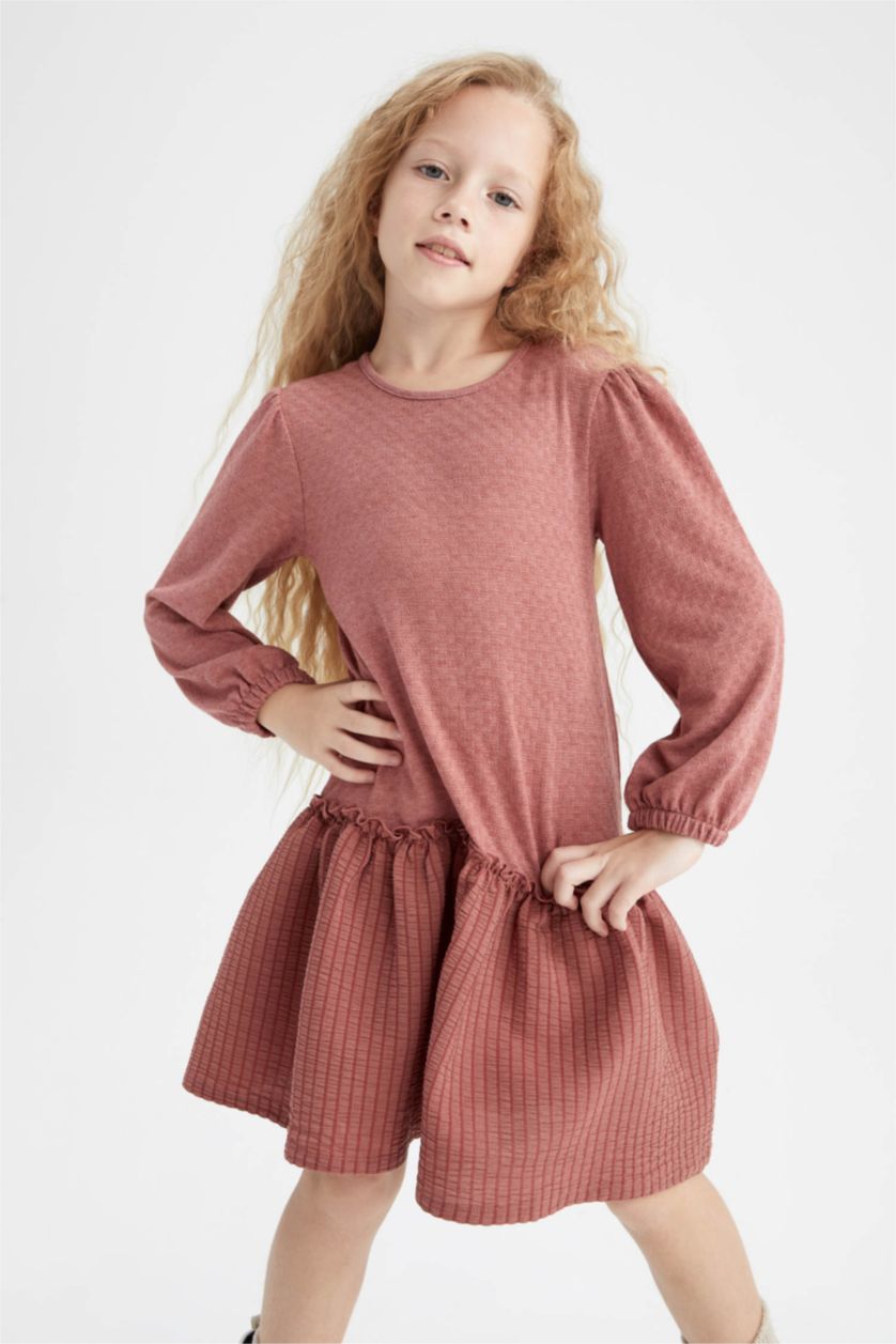 GIRLS & TEENS Pink Long Sleeve Knitted Dress