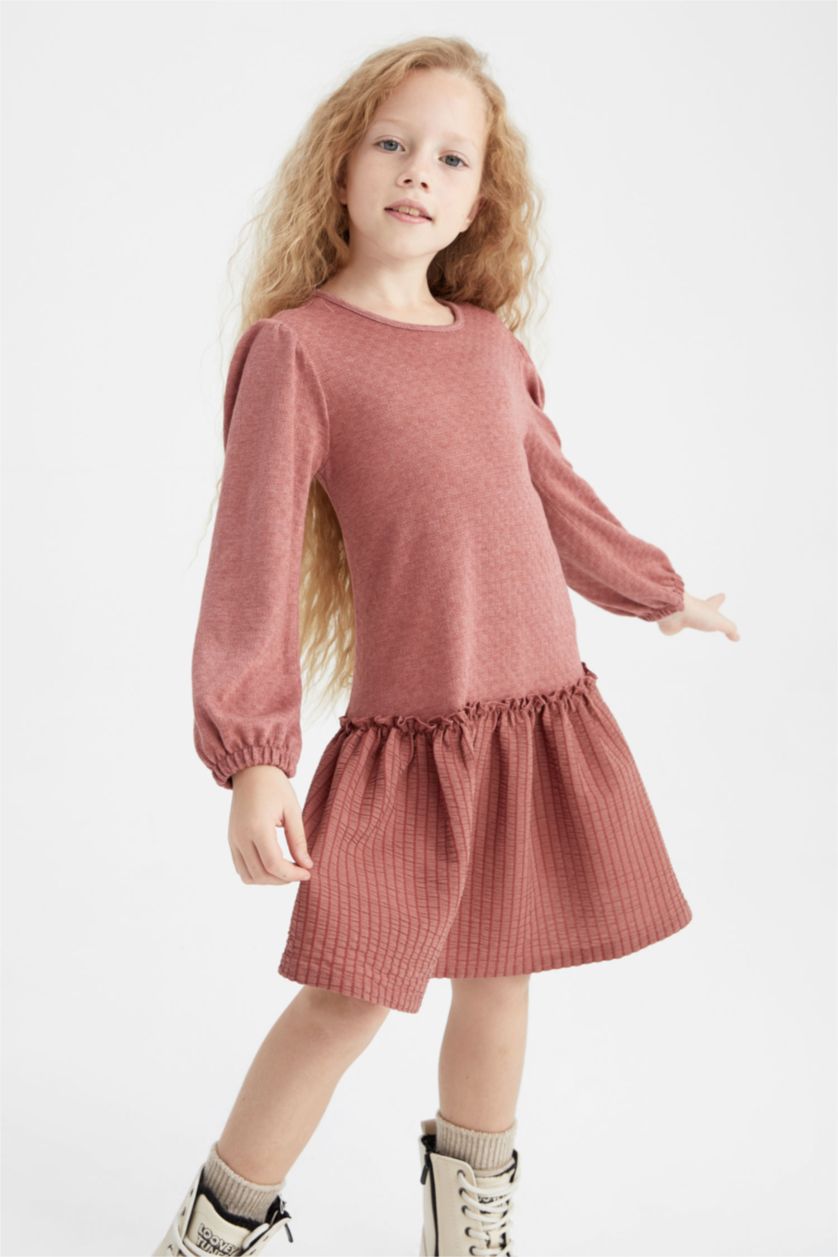 GIRLS & TEENS Pink Long Sleeve Knitted Dress