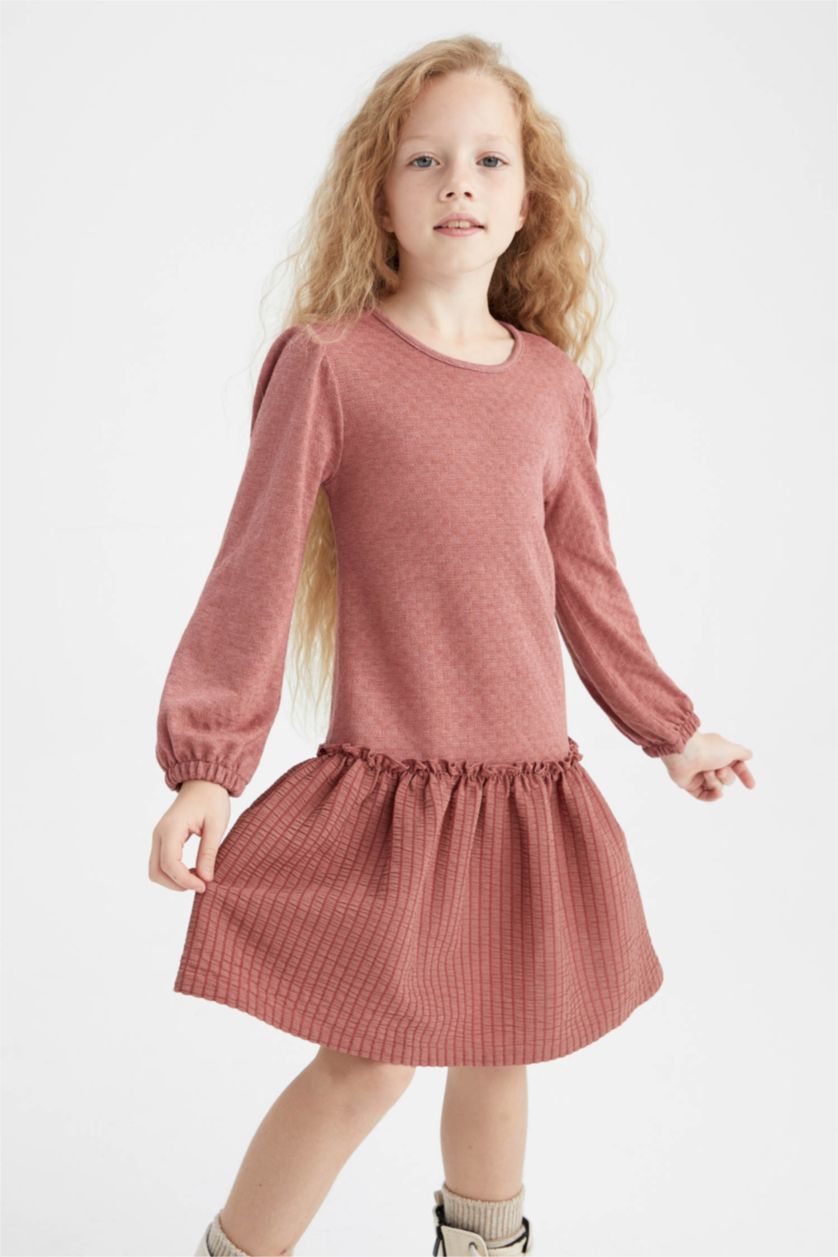 GIRLS & TEENS Pink Long Sleeve Knitted Dress