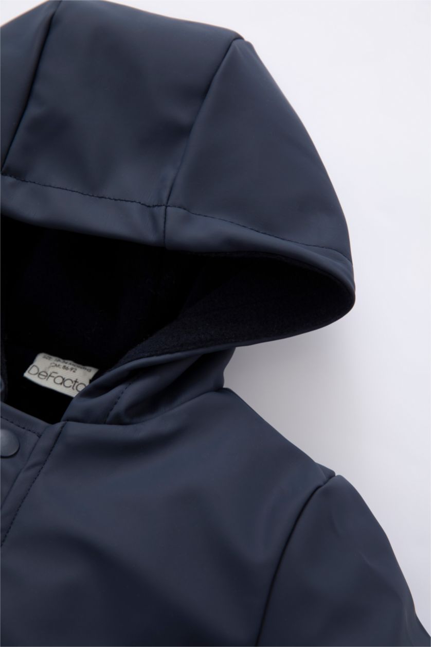 Erkek Bebek İndigo Erkek Bebek Su Geçirmez Kapüşonlu Polar Astarlı Mont