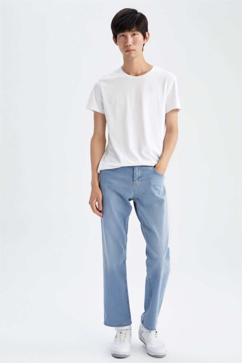 MAN Light Blue Sergio Regular Fit Trousers