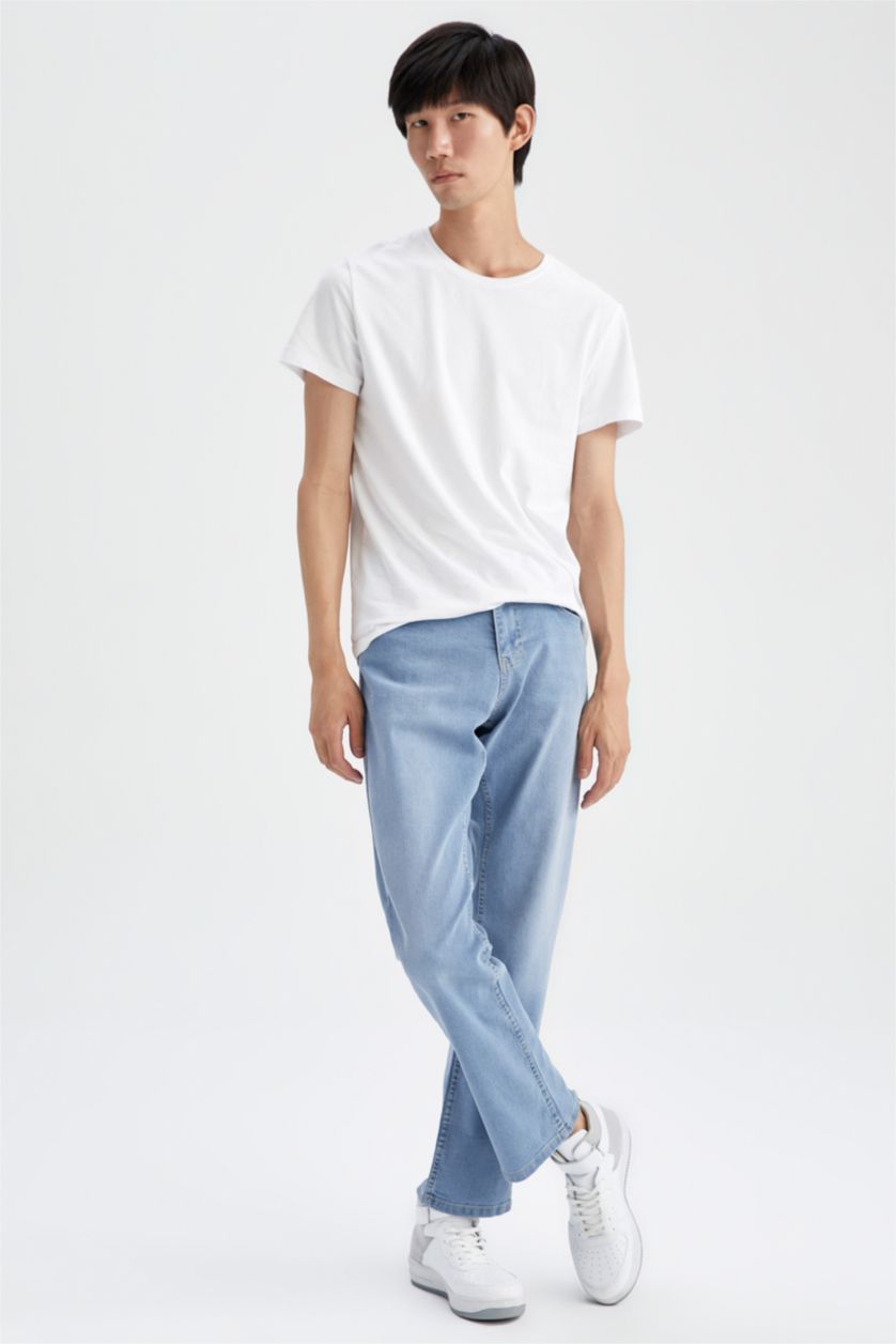 MAN Light Blue Sergio Regular Fit Trousers