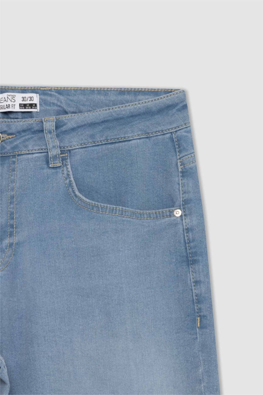 MAN Light Blue Sergio Regular Fit Trousers