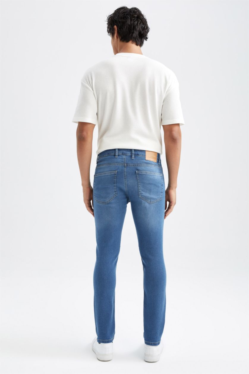 Erkek Mavi Carlo Skınny Fıt Normal Bel Dar Paça Pantolon