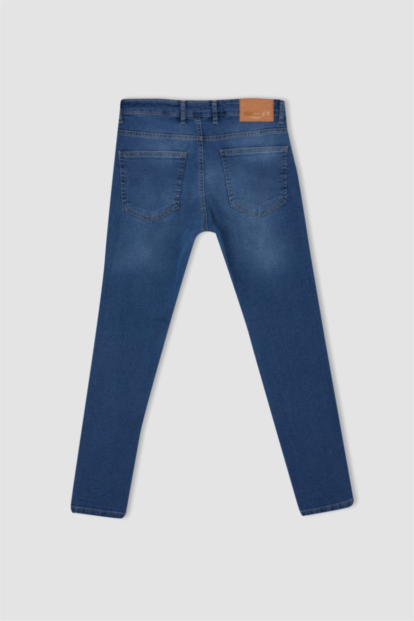 Erkek Mavi Carlo Skınny Fıt Normal Bel Dar Paça Pantolon