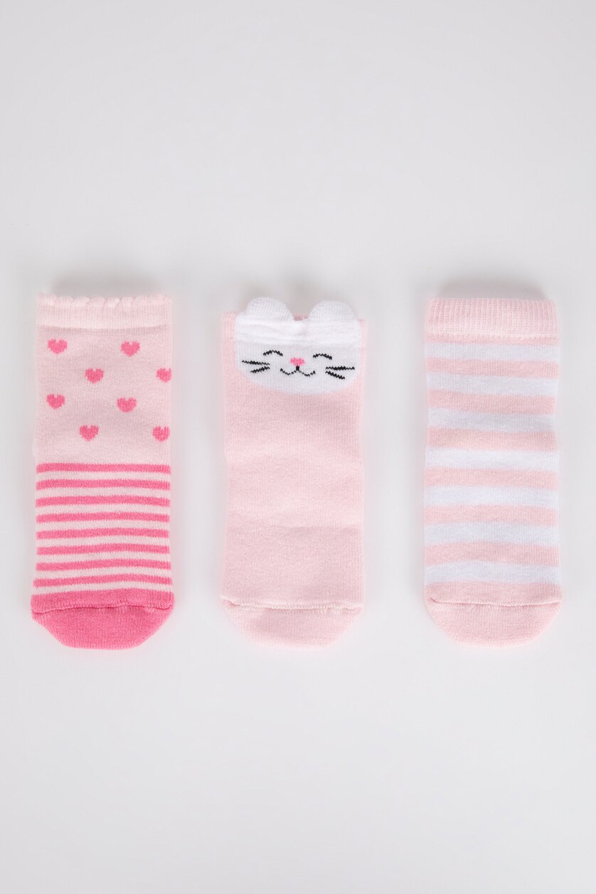 BABY GIRL Pink Baby Girl 3 piece Terry Socks