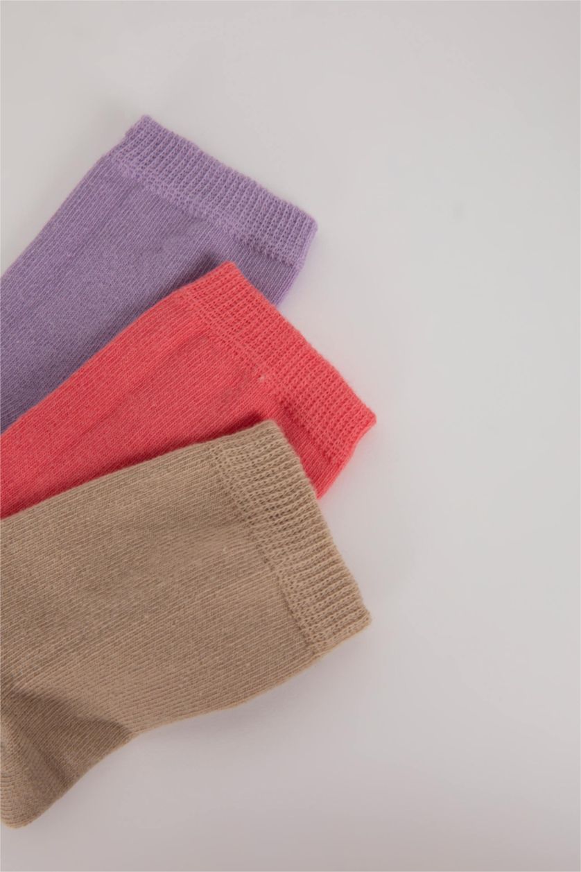 BABY GIRL Pink Baby Girl 3-pack Cotton Long Socks