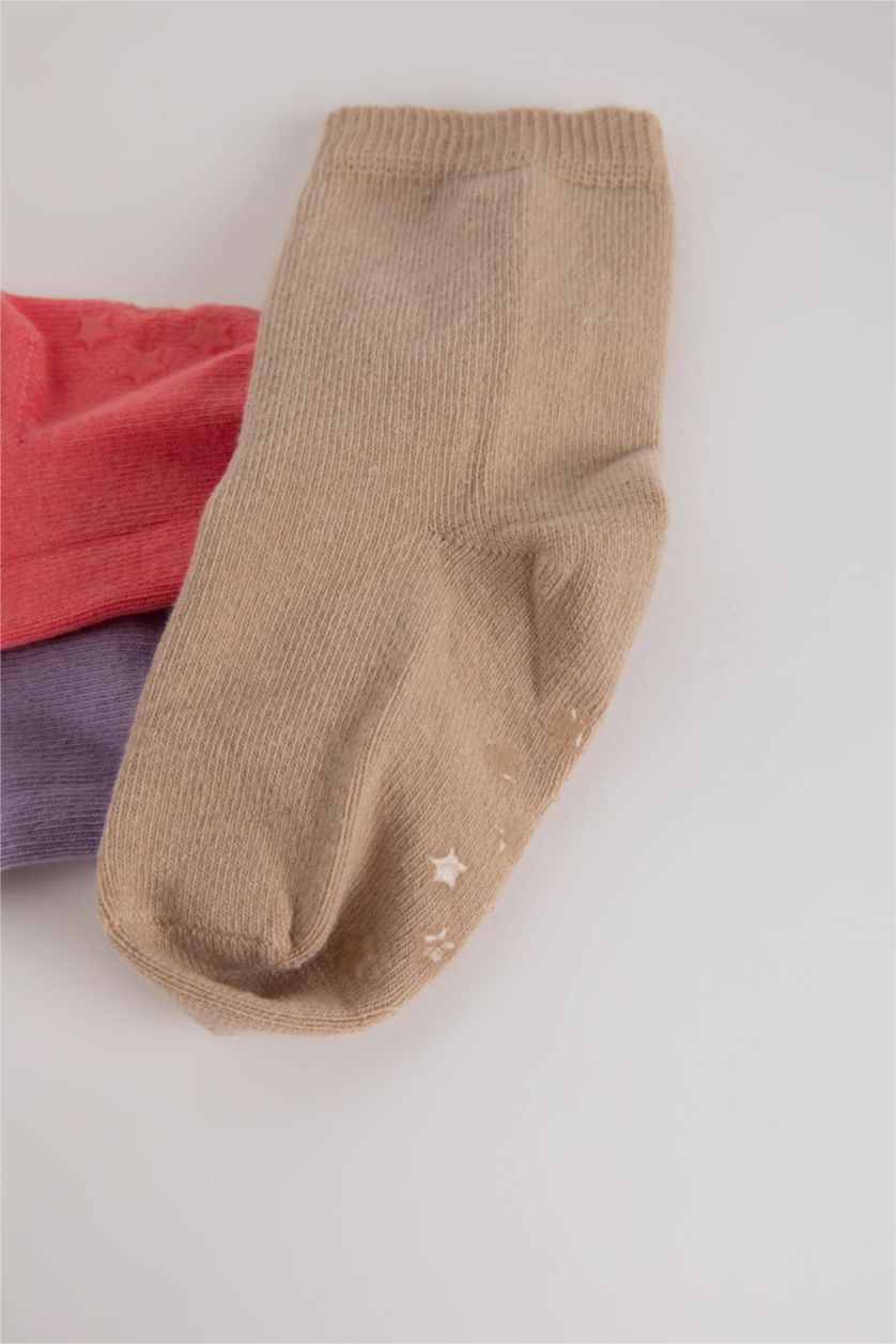 BABY GIRL Pink Baby Girl 3-pack Cotton Long Socks