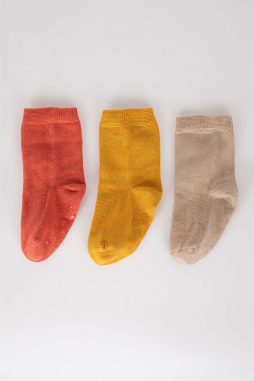 BÉBÉ FILLE Jaune Chaussettes Longues Coton 3 BéBé Fille