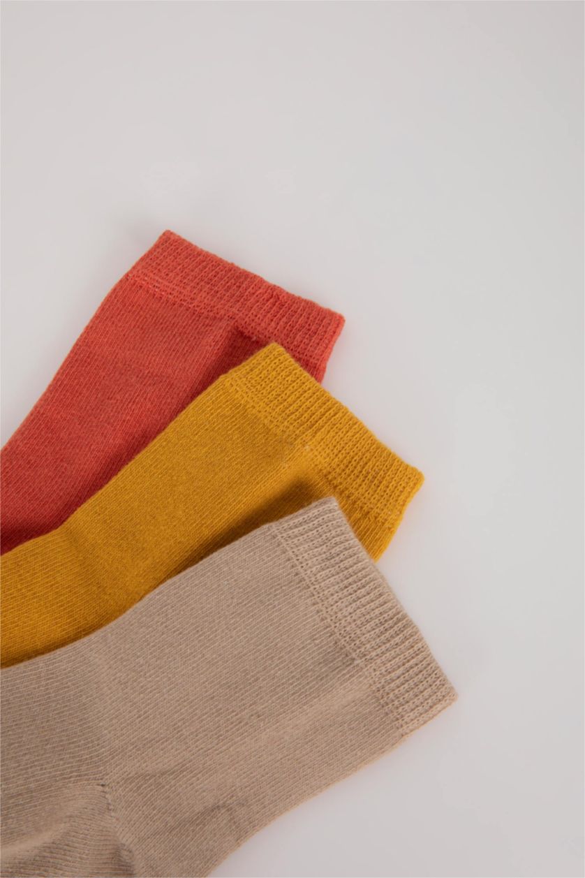 BÉBÉ FILLE Jaune Chaussettes Longues Coton 3 BéBé Fille