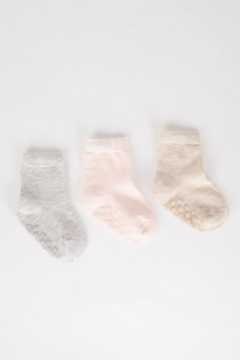 BABY GIRL Pink Baby Girl 3-pack Cotton Long Socks
