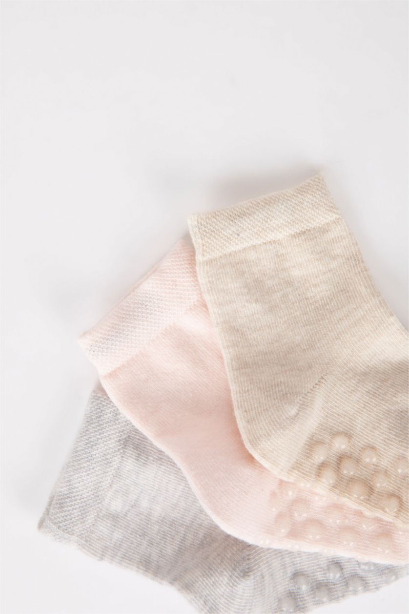 BABY GIRL Pink Baby Girl 3-pack Cotton Long Socks
