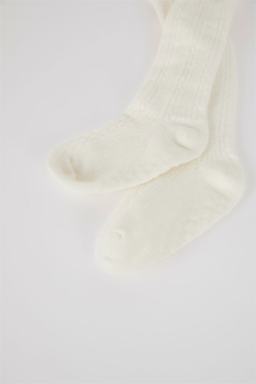 طفلة صغيرة أبيض (000) شرابات كيلون بناتي قطن أبيض