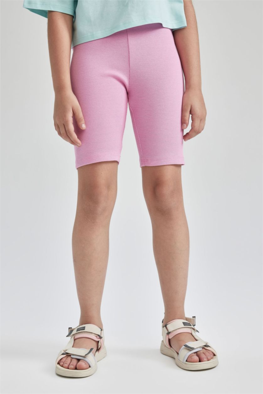 GIRLS & TEENS Pink Girl Biker Biker Leggings