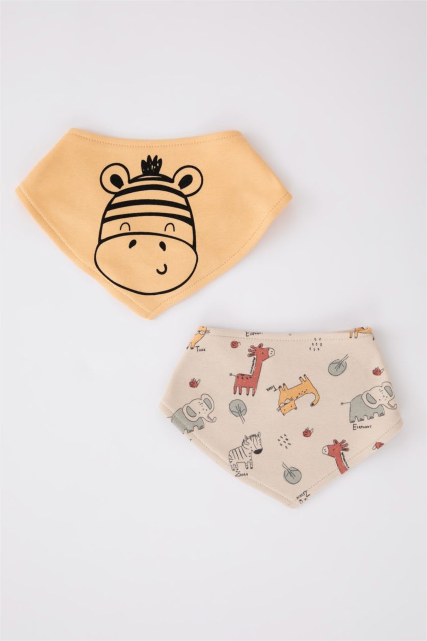 Erkek Bebek Taş Yenidoğan Safari Baskılı 2'li Önlük Erkek Bebek