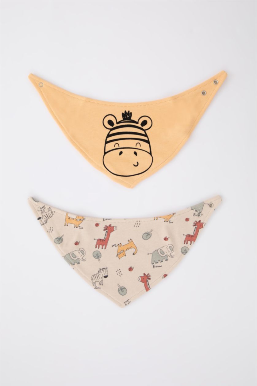 Erkek Bebek Taş Yenidoğan Safari Baskılı 2'li Önlük Erkek Bebek