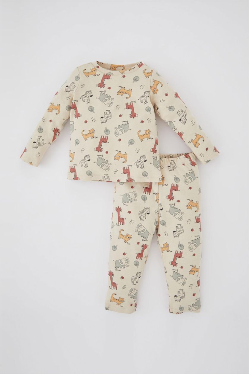 BÉBÉ GARÇON Beige Pyjamas En Tricot Col Ras Du Cou Animal Manche Longue 2 BéBé Garçon