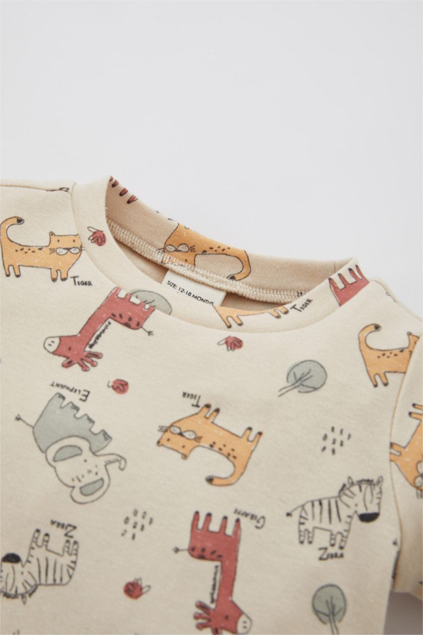 BÉBÉ GARÇON Beige Pyjamas En Tricot Col Ras Du Cou Animal Manche Longue 2 BéBé Garçon