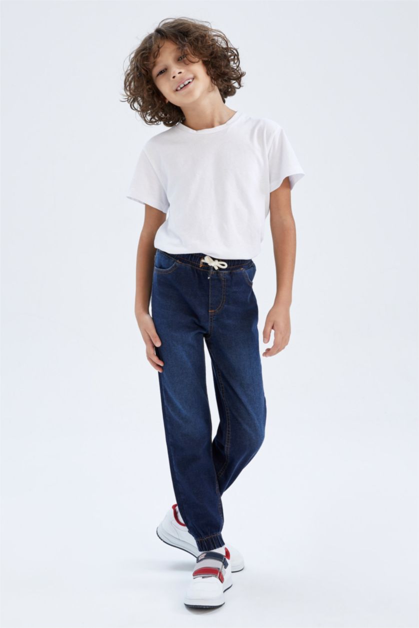 BOYS & TEENS Blue بنطلون جينز جوجر فيت