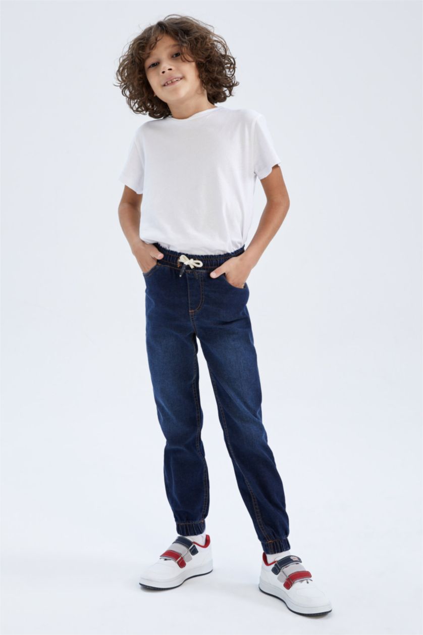 BOYS & TEENS Blue بنطلون جينز جوجر فيت