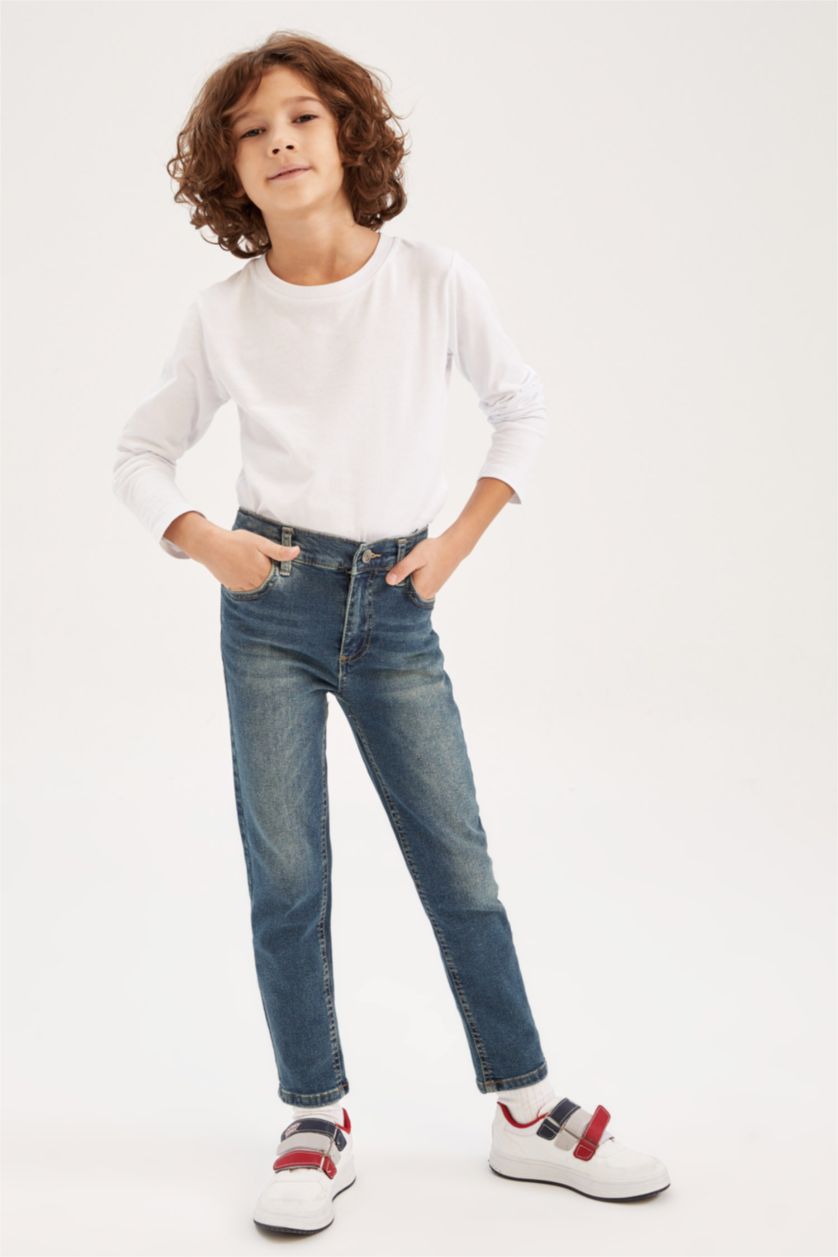 أولاد أخضر غامق بنطلون جينز ولادي سليم فيت