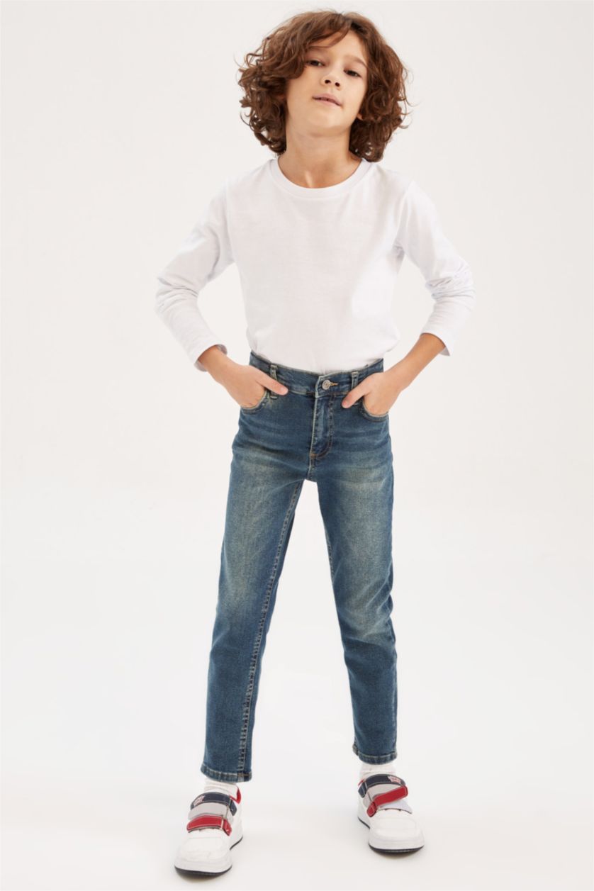 أولاد أخضر غامق بنطلون جينز ولادي سليم فيت