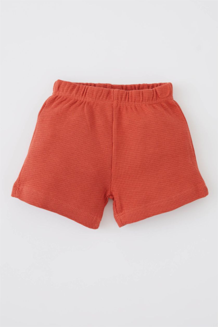 BÉBÉ GARÇON Orange Clair Ensemble t-shirt et short à manches courtes gaufré coupe standard pour bébé garçon