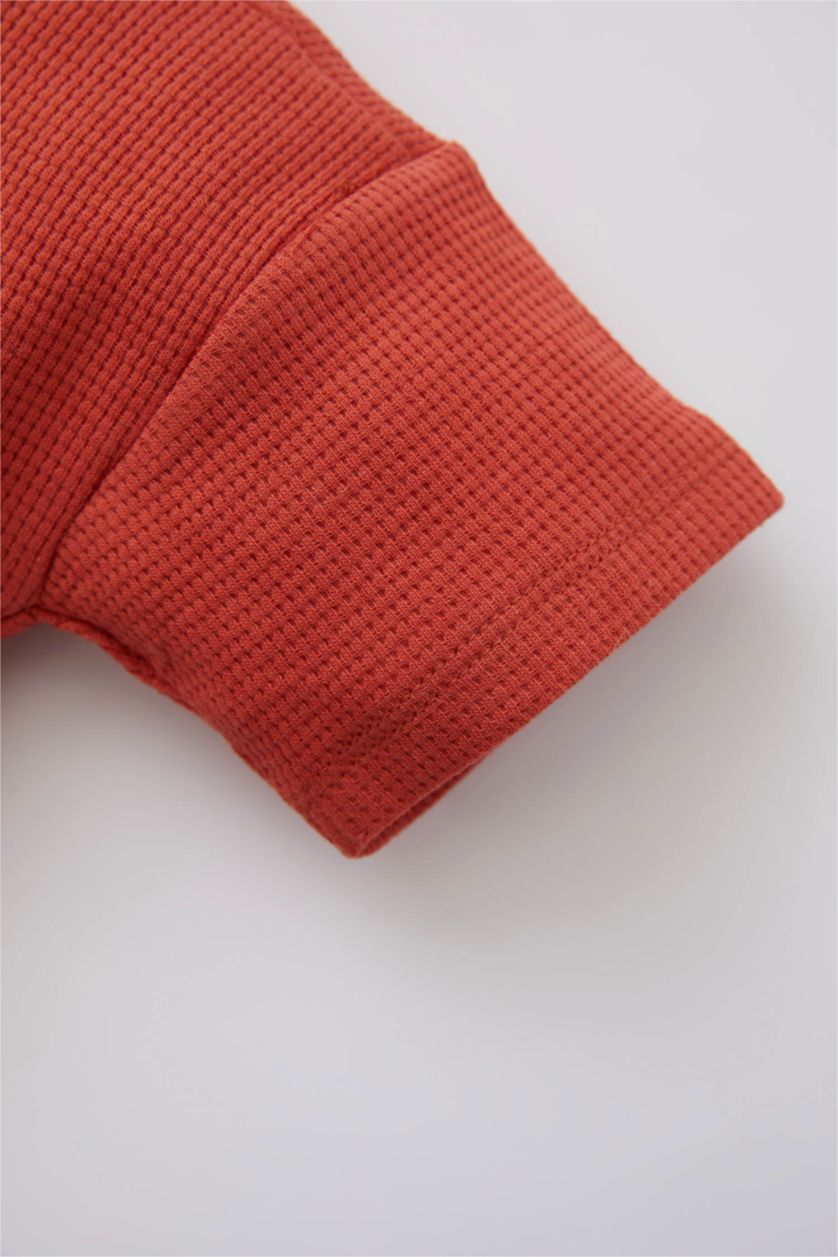 BÉBÉ GARÇON Orange Clair Ensemble t-shirt et short à manches courtes gaufré coupe standard pour bébé garçon