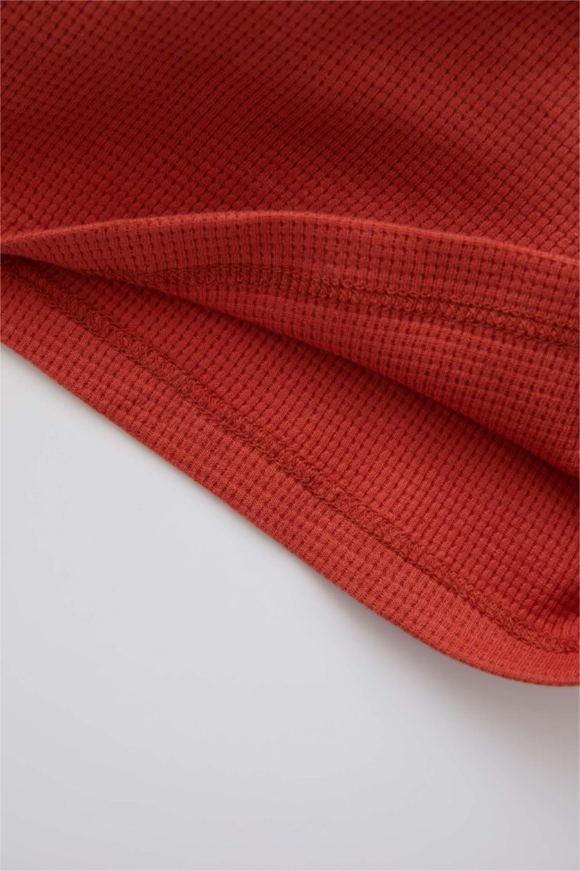 BÉBÉ GARÇON Orange Clair Ensemble t-shirt et short à manches courtes gaufré coupe standard pour bébé garçon