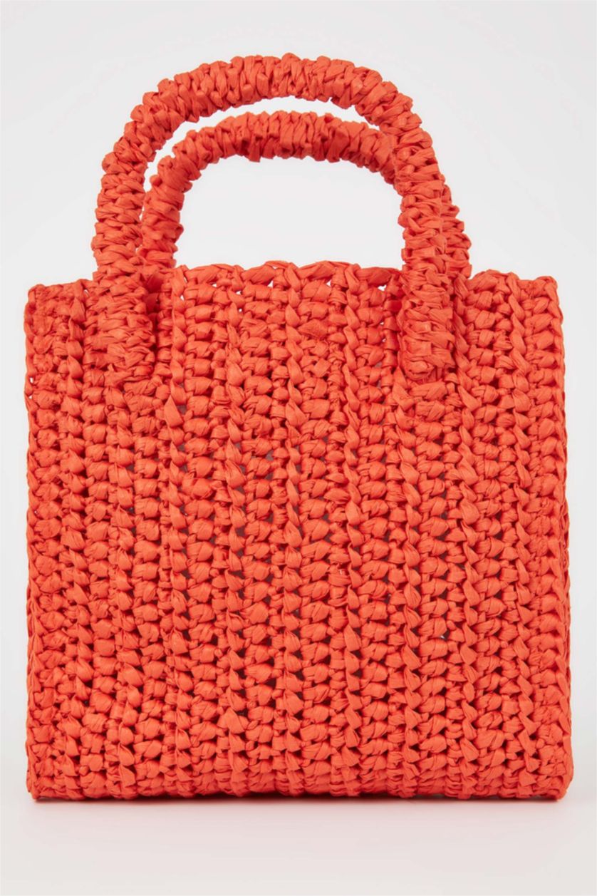 FEMME Orange Sac à main en paille pour Femme