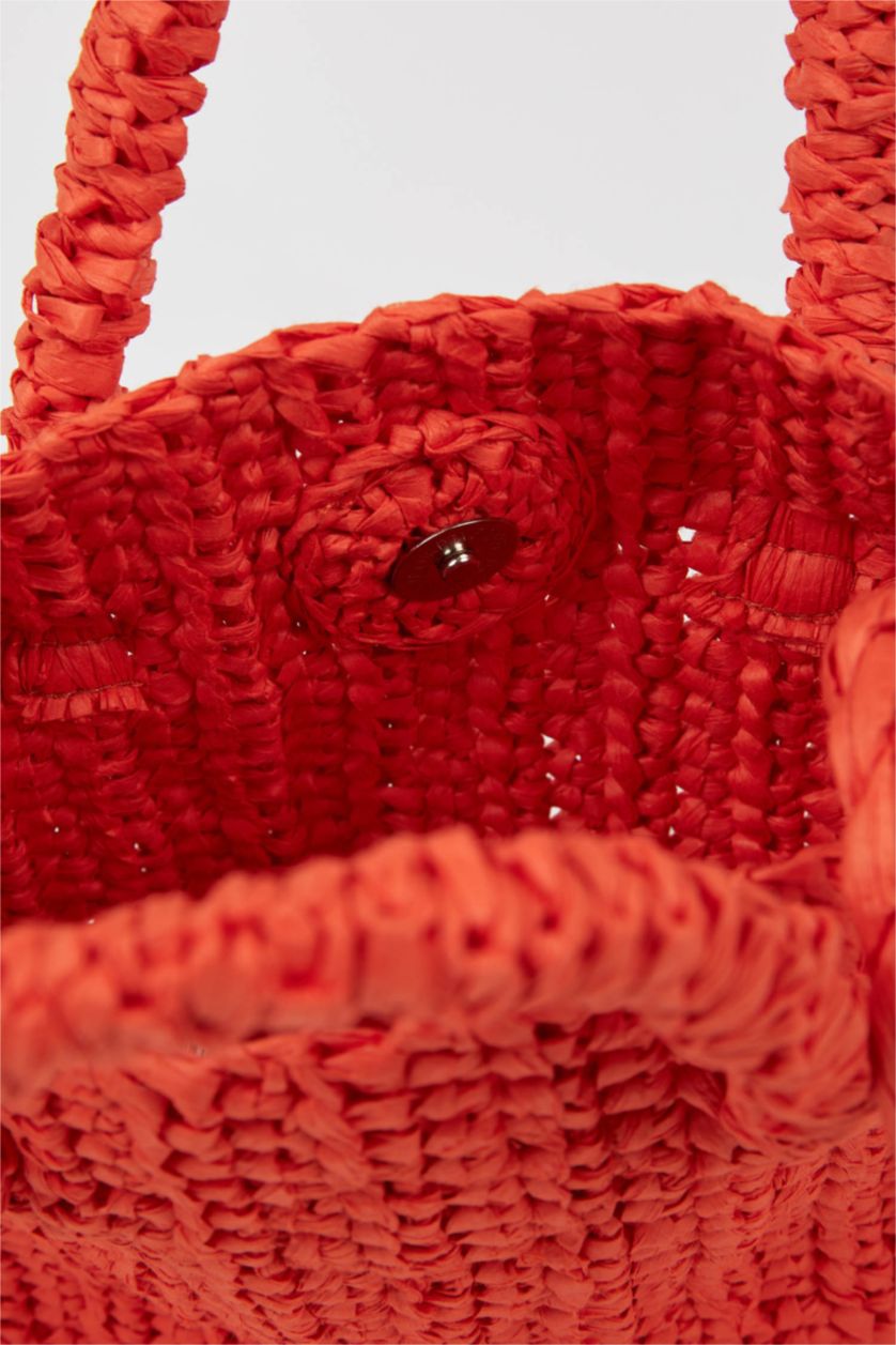 FEMME Orange Sac à main en paille pour Femme