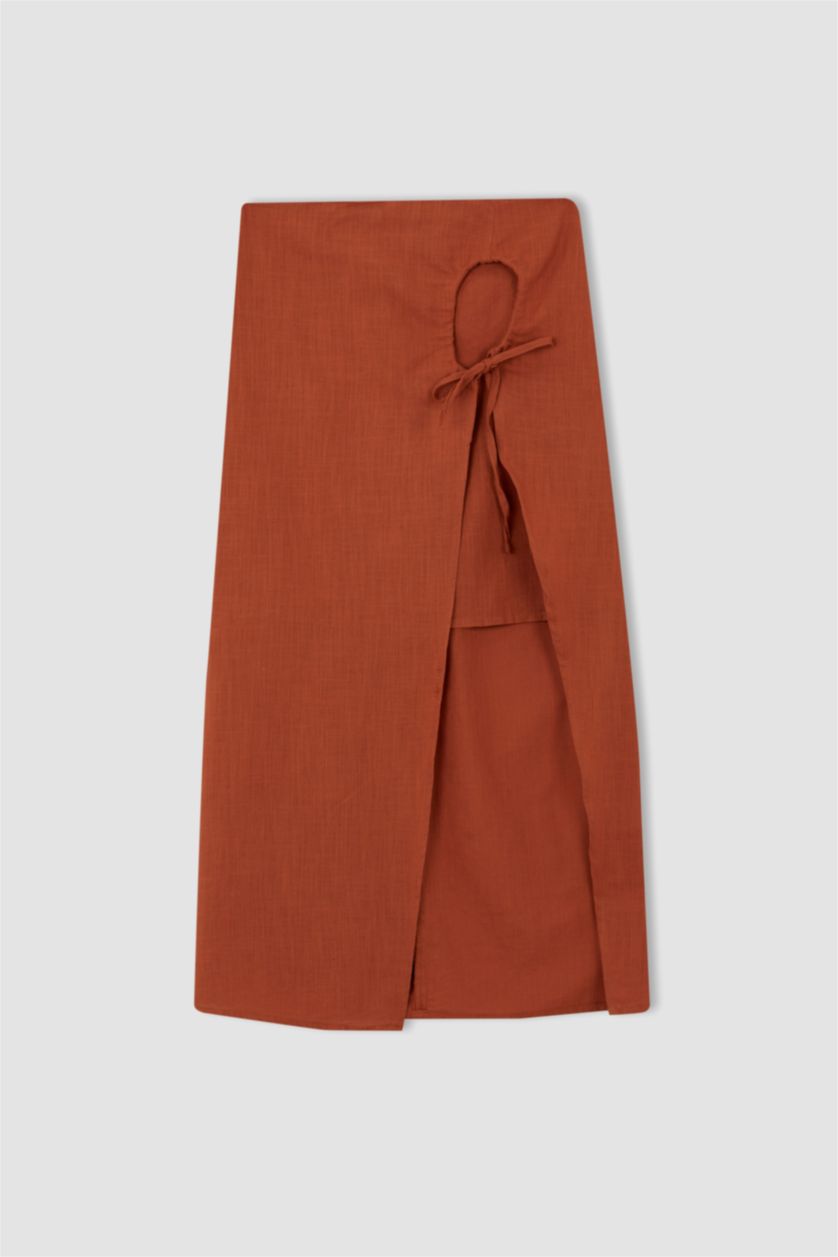 FEMME Marron Jupe Look Lin