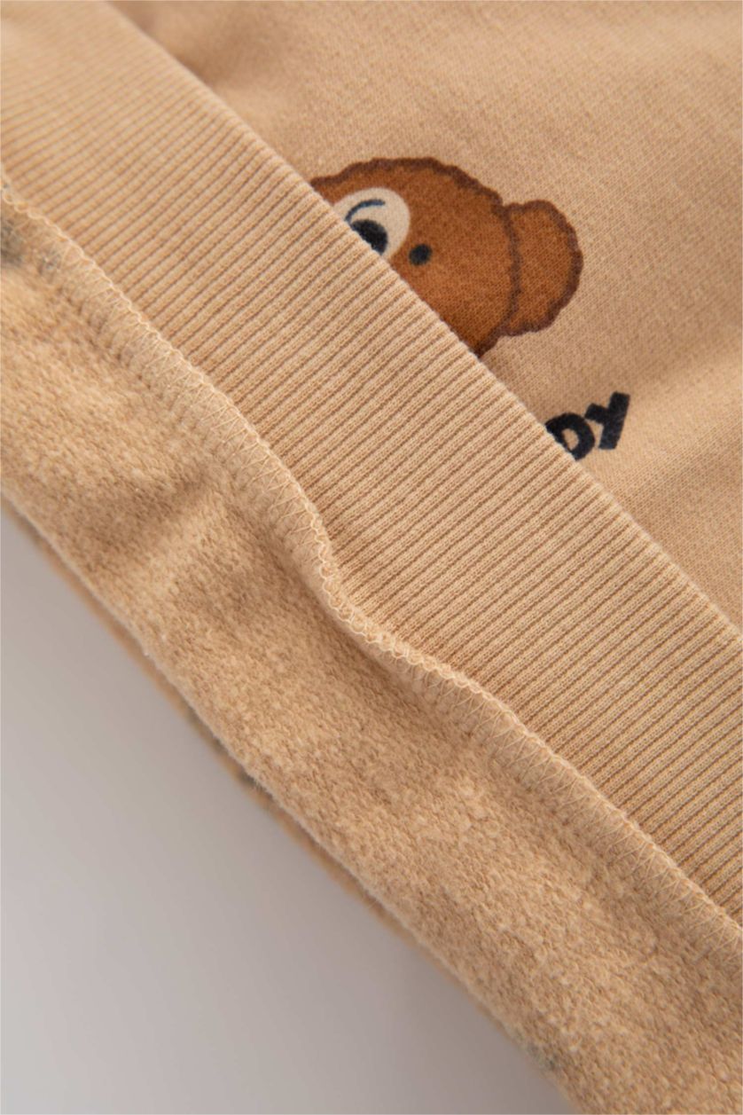 Baby Boy Beige Regular Fit Animal Crew Neck Sweatshirt