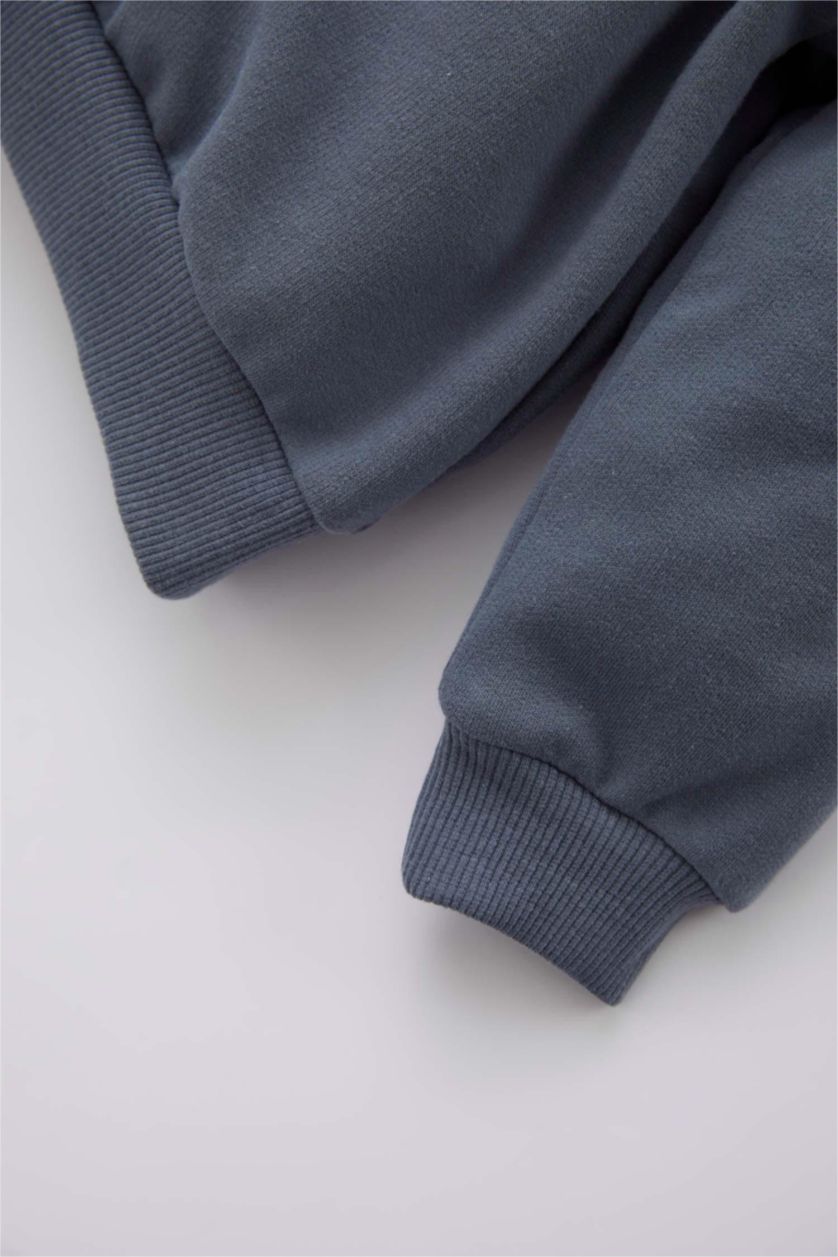 Baby Boy Grey 2 piece Regular Fit Crew Neck Slogan Set