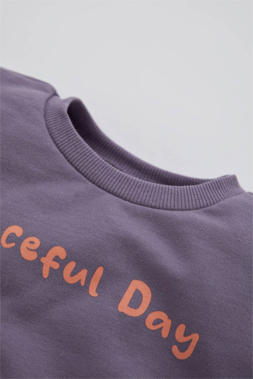 BÉBÉ GARÇON Violet Ensemble bas de survêtement - sweat doux et moelleux à slogan imprimé coupe régulière pour bébé garçon