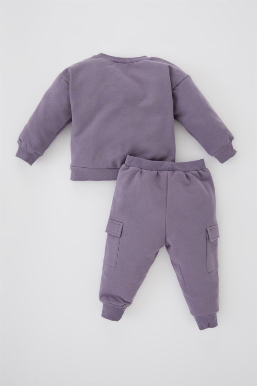BÉBÉ GARÇON Violet Ensemble bas de survêtement - sweat doux et moelleux à slogan imprimé coupe régulière pour bébé garçon