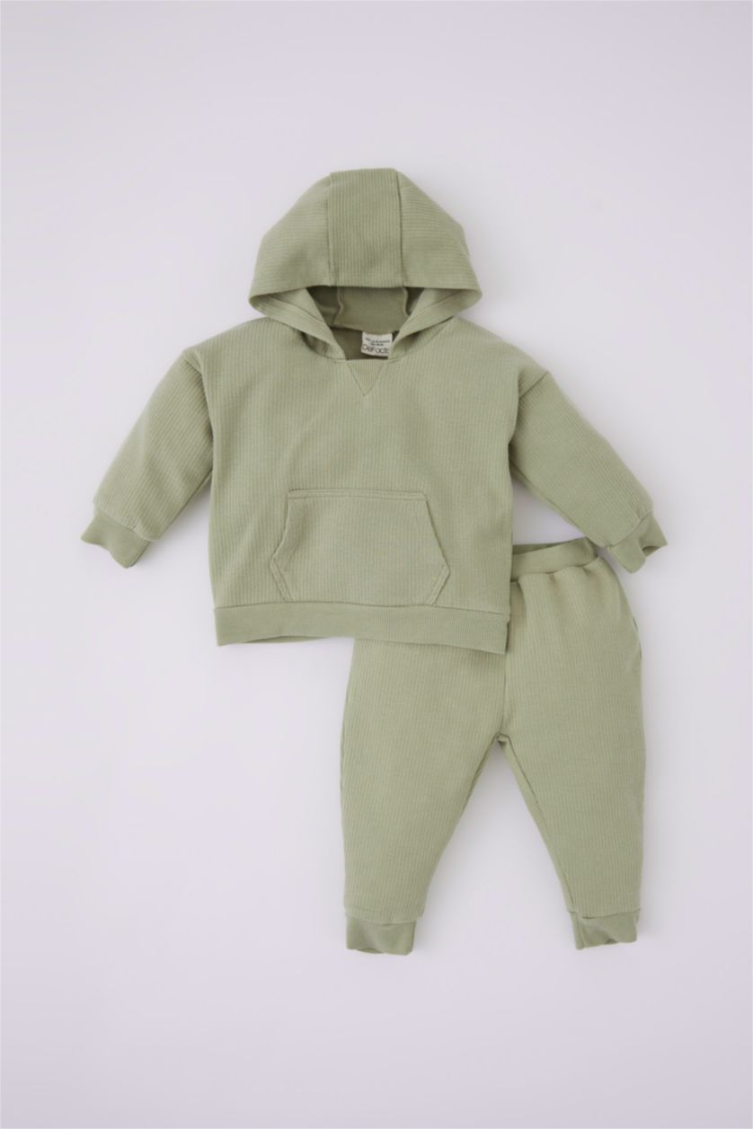 BABY BOY Light Khaki 2 piece Regular Fit Hooded Set
