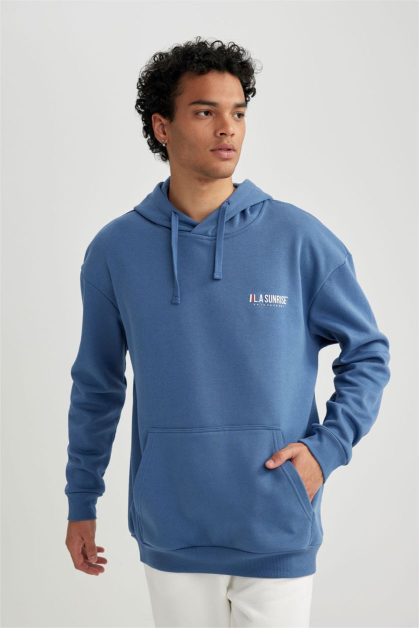 MAN Indigo Boxy Fit Hoodie Sweatshirt