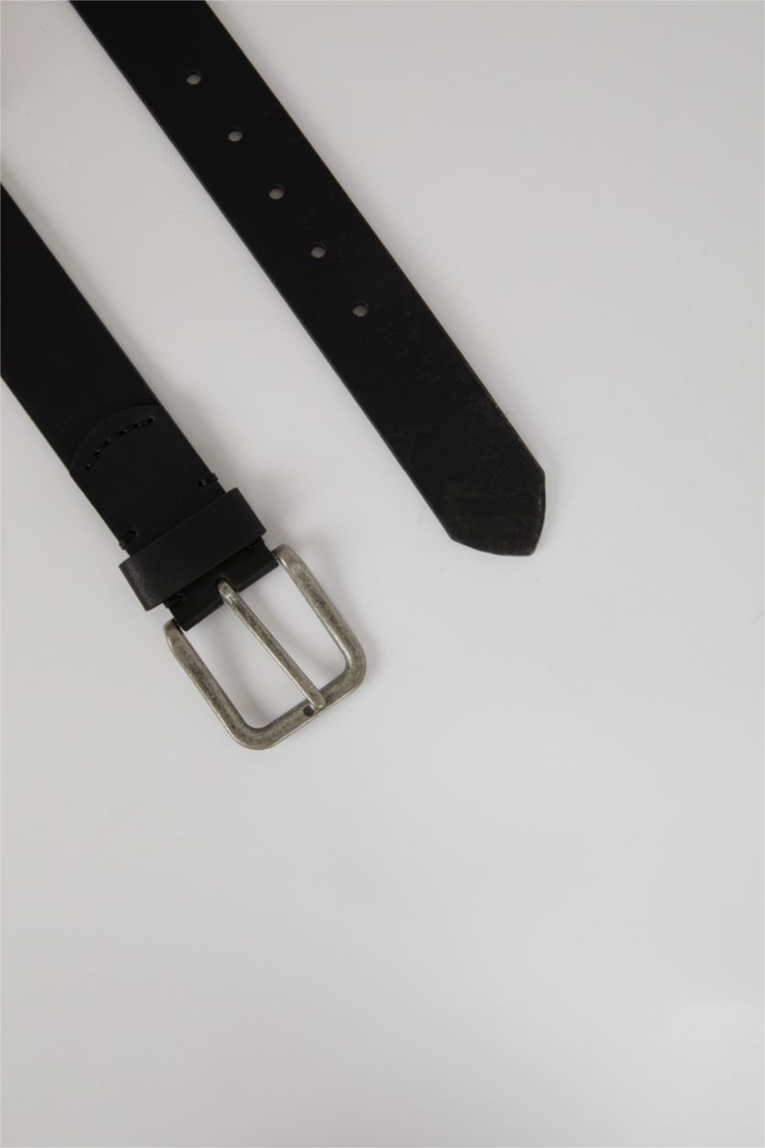 Erkek Karma Erkek Kare Toka Suni Deri 2'li Jean Kemeri