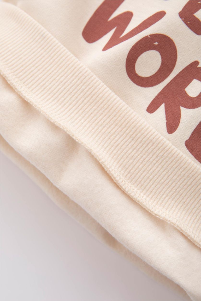 BABY GIRL Salmon 2 piece Regular Fit Crew Neck Slogan Set