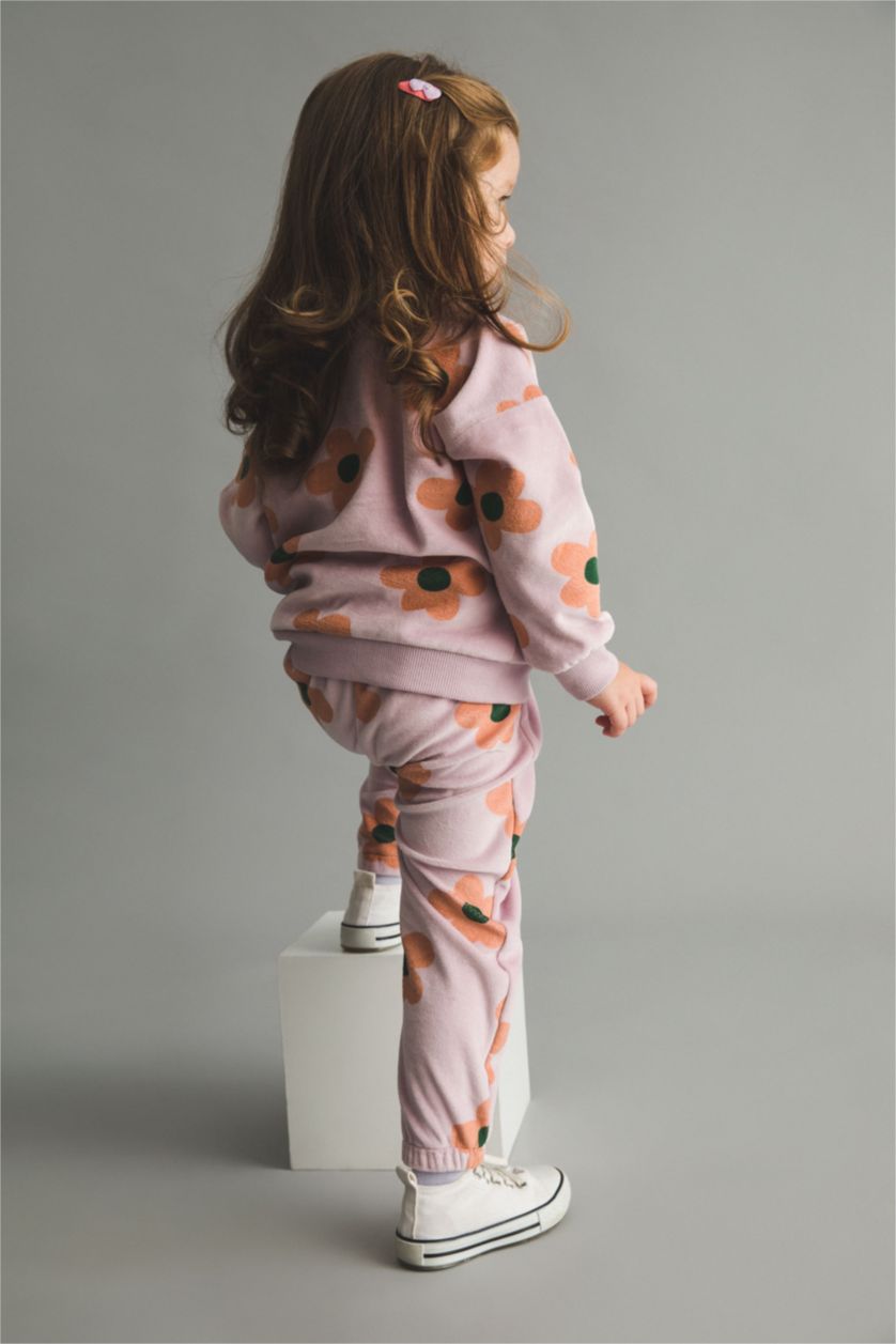 BABY GIRL Light Lilac 2 piece Regular Fit Crew Neck Flower Set