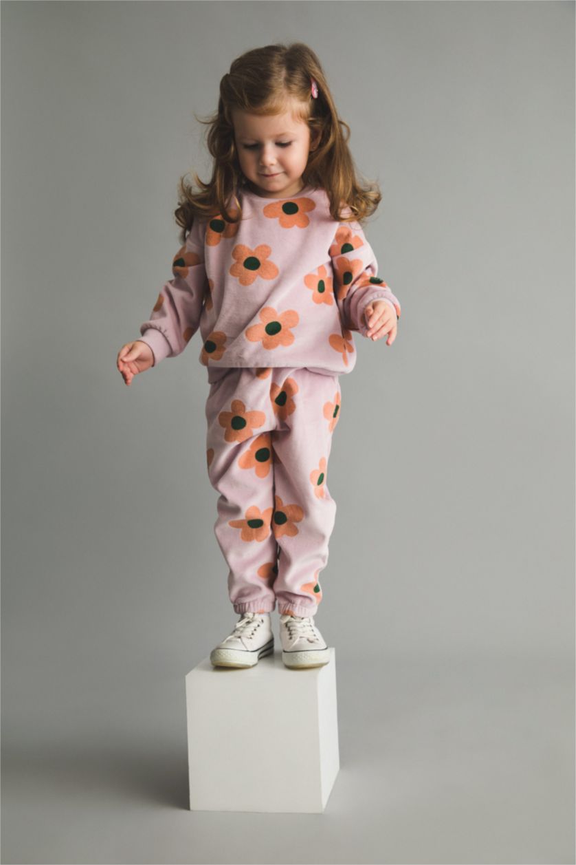 BABY GIRL Light Lilac 2 piece Regular Fit Crew Neck Flower Set