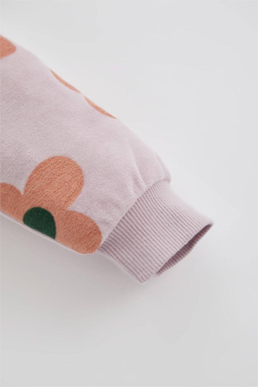 BABY GIRL Light Lilac 2 piece Regular Fit Crew Neck Flower Set