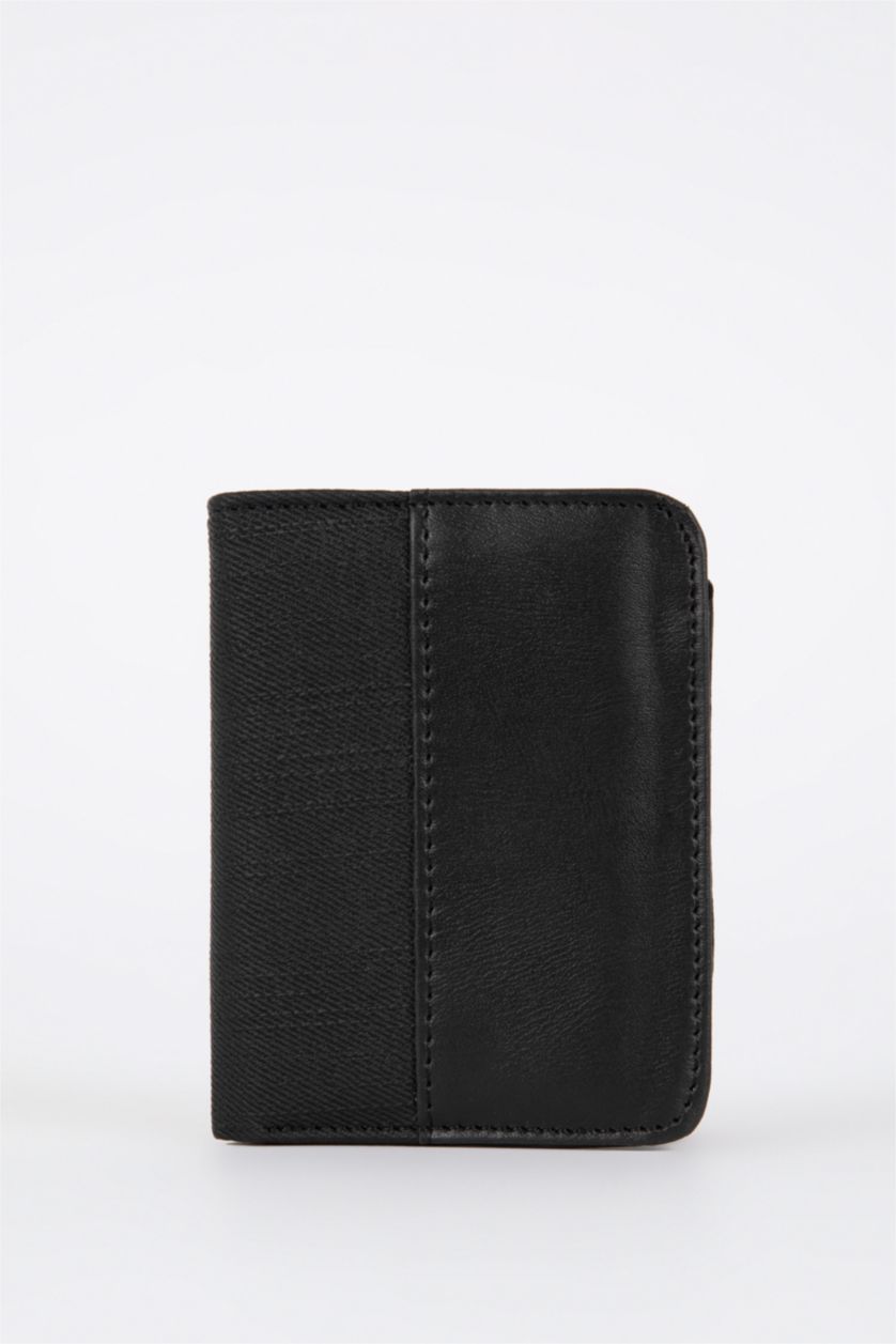 Men Black Man Faux Leather Wallets