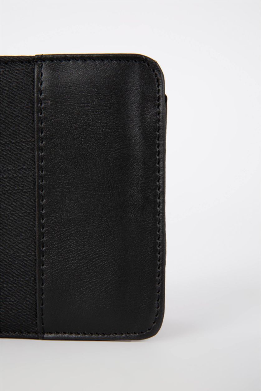 Men Black Man Faux Leather Wallets