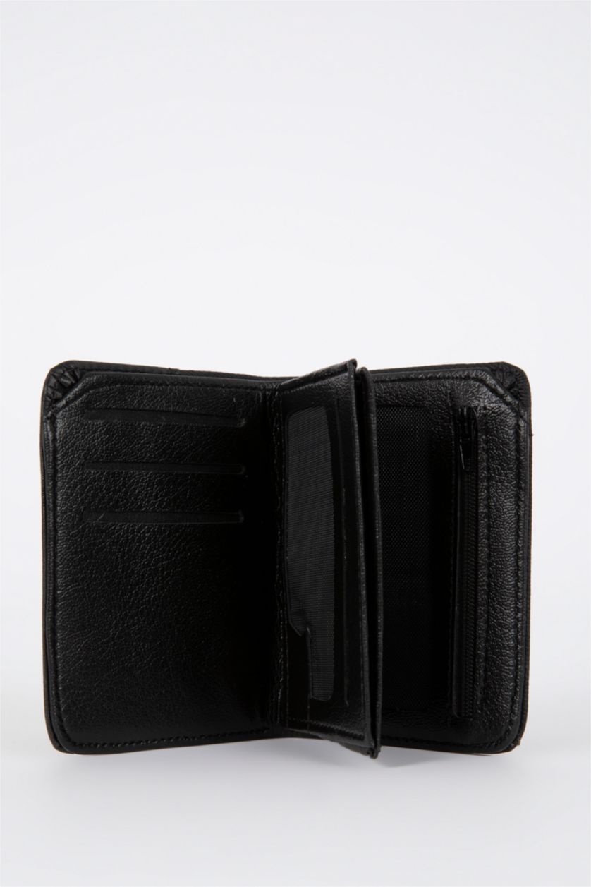 Men Black Man Faux Leather Wallets