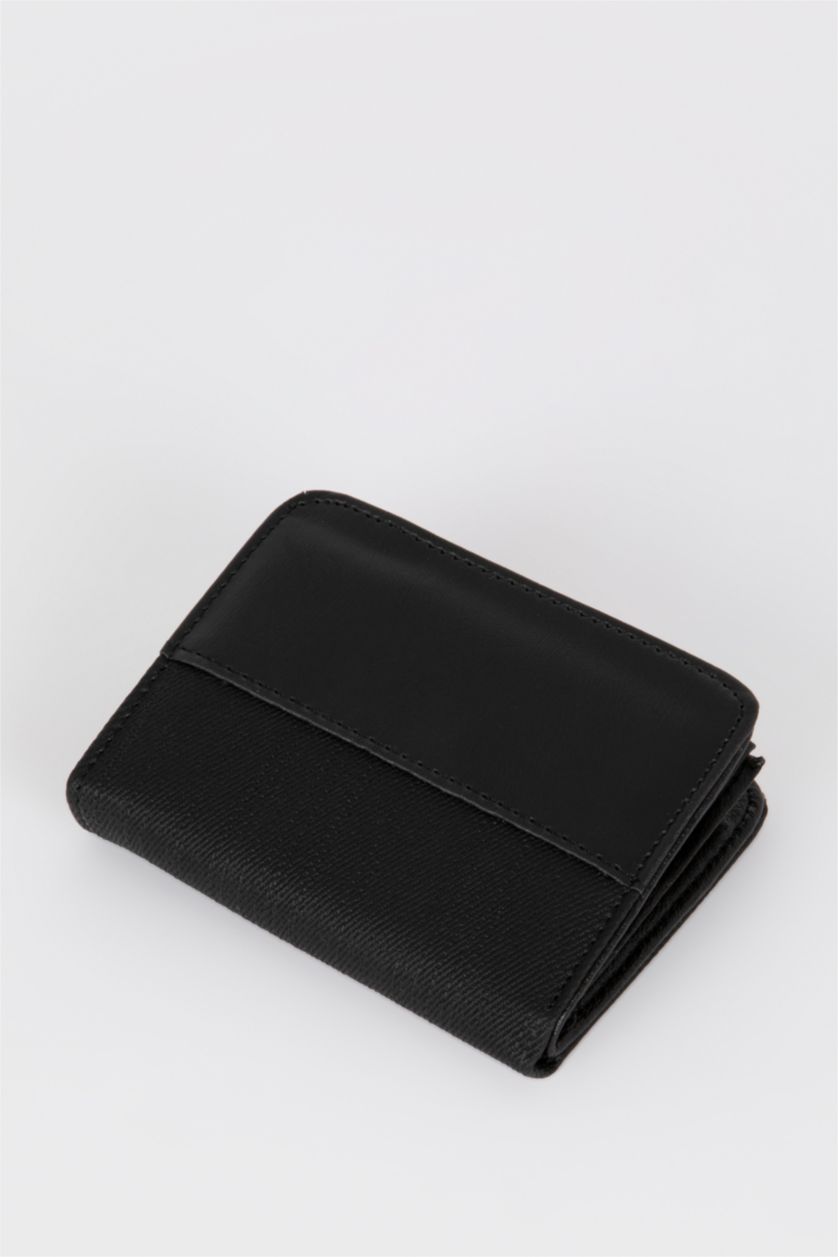 Men Black Man Faux Leather Wallets