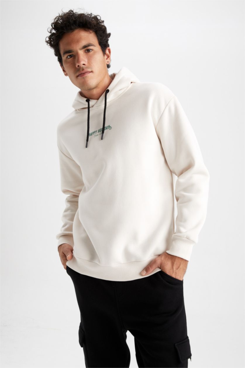 Erkek Taş Boxy Fıt Sweatshirt