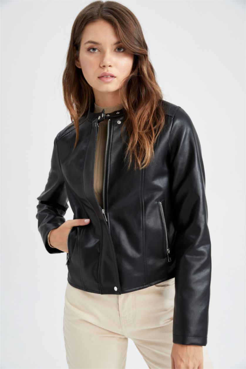 WOMAN Black Waterproof Faux Leather Jacket